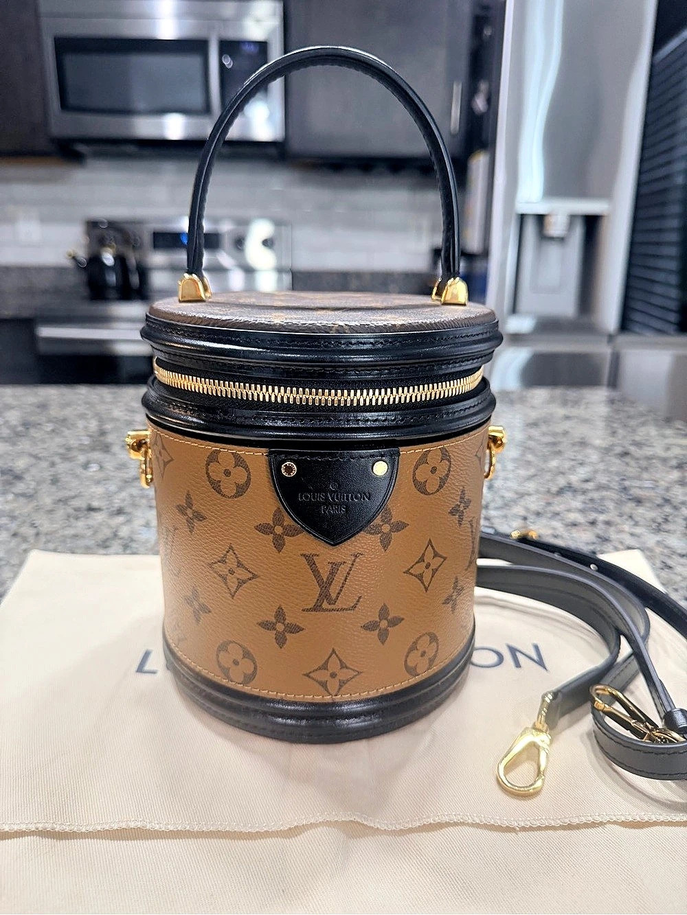 Louis Vuitton Cannes Reverse Monogram with Strap, Lock and Keys Excellent Cond